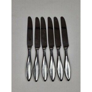 Yamazaki Toscany Solari - 6 Dinner Butter Knife Lot - Stainless Flatware Knives